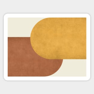 Half Circle Colorblock - Gold Brown Sticker